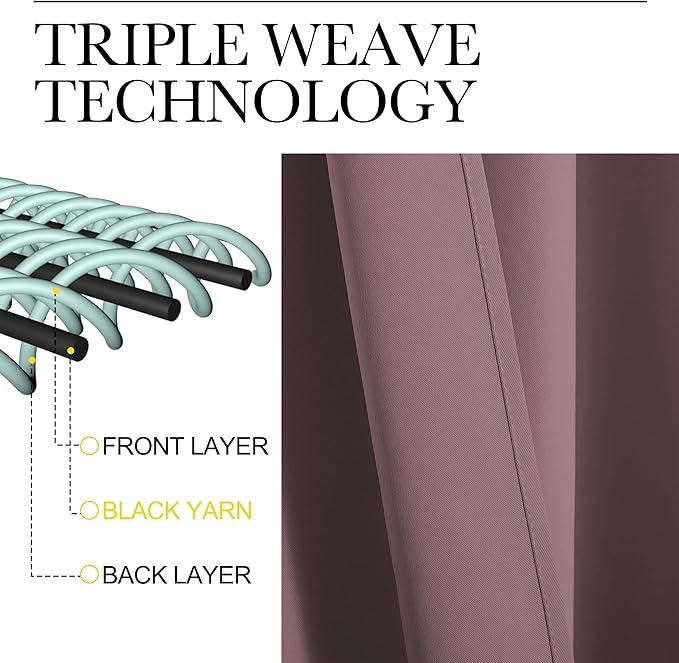 NICETOWN Kitchen Curtains, Dry Rose, Short Blackout Curtains & Drapes, Thermal