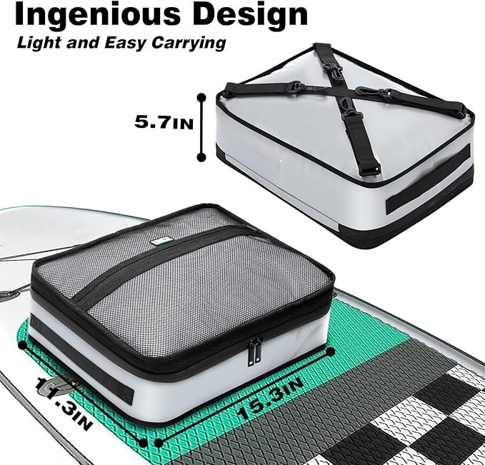 Paddle Board Cooler Bag, Waterproof Surf Sup Deck Cooler Bag Insulated Leakproof 10 Cans, Sup Paddle Board Accessories Bag for Stand Up Paddleboard and Kayak
