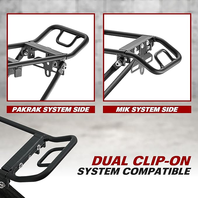 Ibera Bike Rack - Bicycle Touring Carrier Plus+ for Disc Brake/Non-Disc Brake Mount, Fat Tire Bikes, Frame-Mounted for Heavier Top & Side Loads, Height Adjustable for 26"-29" Frames