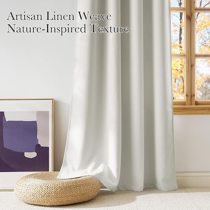 NICETOWN Natural Room Darkening Curtains 84 inches Long
