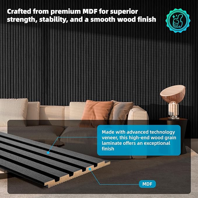 Art3d 6-Piece Wood Slat Panels for Stylish Interior Decor and Ceiling Decoration