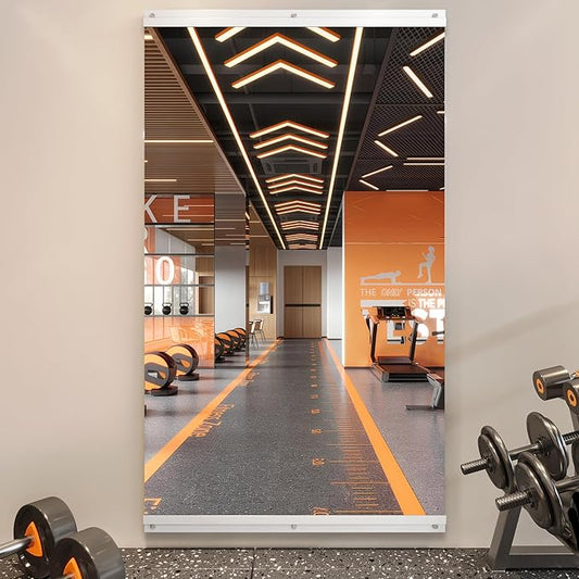 ROOMTEC Workout Mirrors for Home Gym 60"x30", Large Wall Mirror Full Length for Fitness, Yoga, Big Wall Mounted Frameless Glass Mirror for Garage, Dance Studio, Bedroom