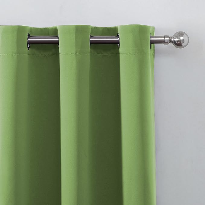 LEMOMO Light Green Thermal Blackout Curtains/38 x 84 Inch/Set of 2 Panels Room