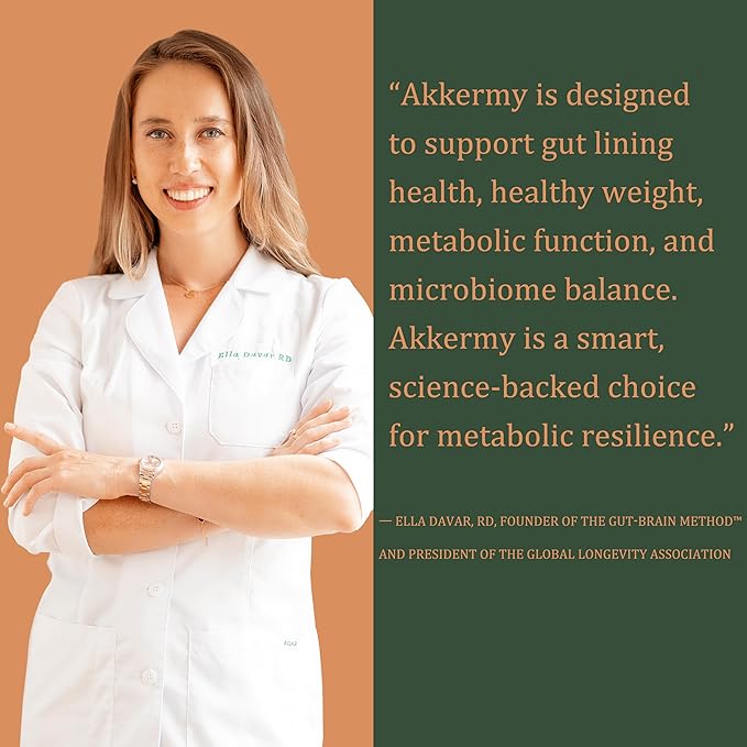 Akkermansia Probiotic for Appetite & Craving Control | Increases GLP-1 & Boosts Healthy Weight | 120 Day Supply | Made in USA | Bacillus Coagulans, B2, D3 & Chromium |SIBO Friendly, Vegan, Gluten Free