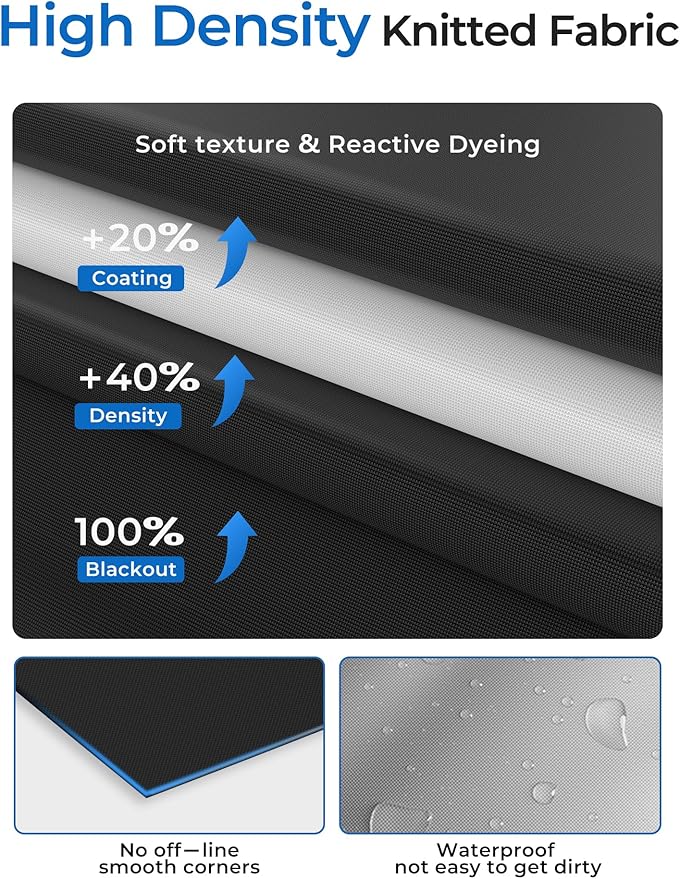 Sumobaby Blackout Curtains for Bedroom Portable 56"x64", No Drill Blackout