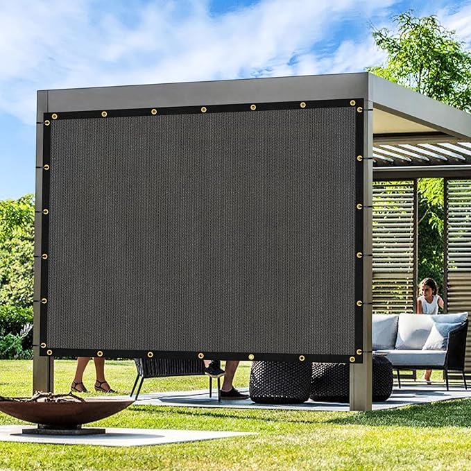 Artpuch Outdoor Pergola Shade Cover 7x17 FT Sun Shade Cloth with Grommets Dark Grey 90% UV Protection Canopy Patio Privacy Screen (Customized Available)