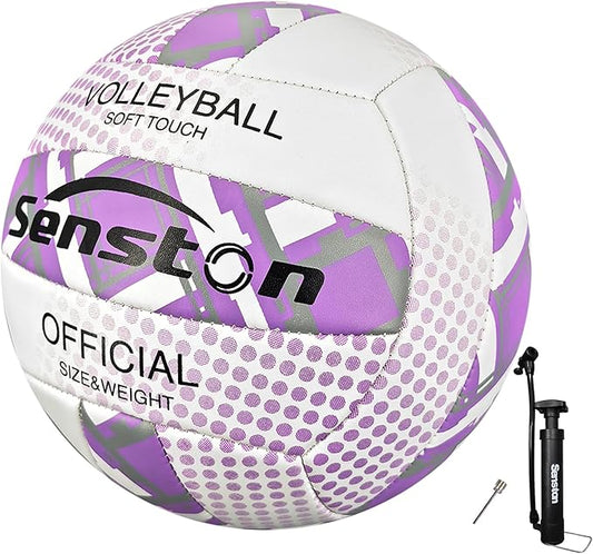 Senston Premium PVC Volleyball Size 5 – Indoor/Outdoor Volleyball, All-Weather Durable Design for Training, Practice & Beach Games (Meets Official Size Standards)