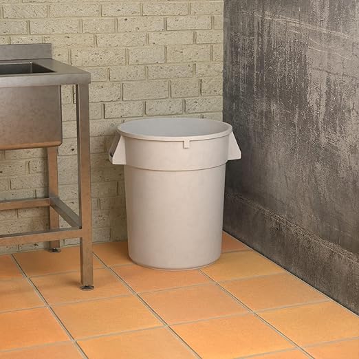 32 Gallon White Round Commercial Trash Can