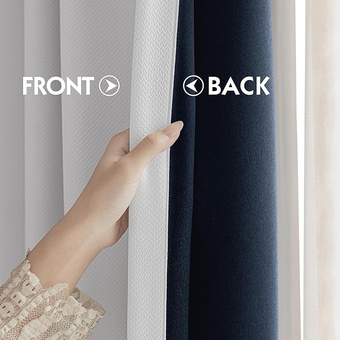 FMFUNCTEX 100% White Blackout Curtains
