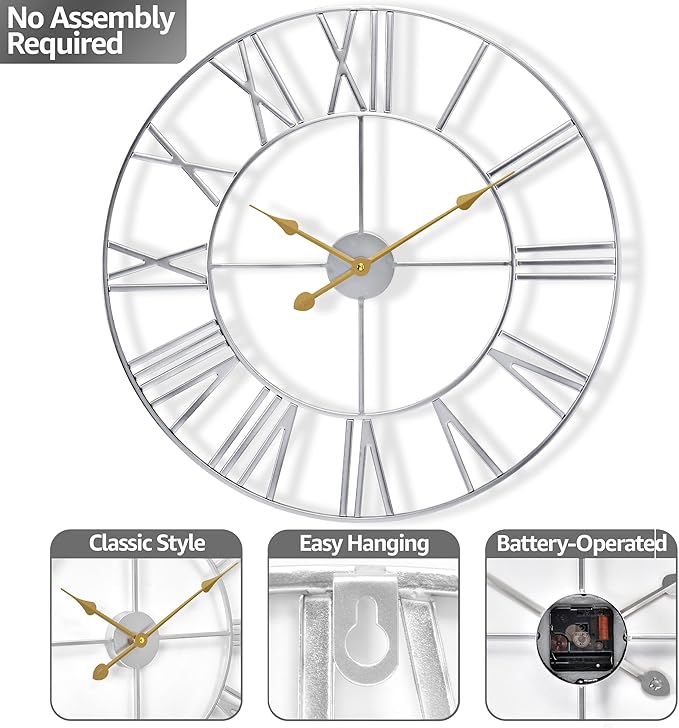 Sorbus Large Wall Clock for Living Room Decor