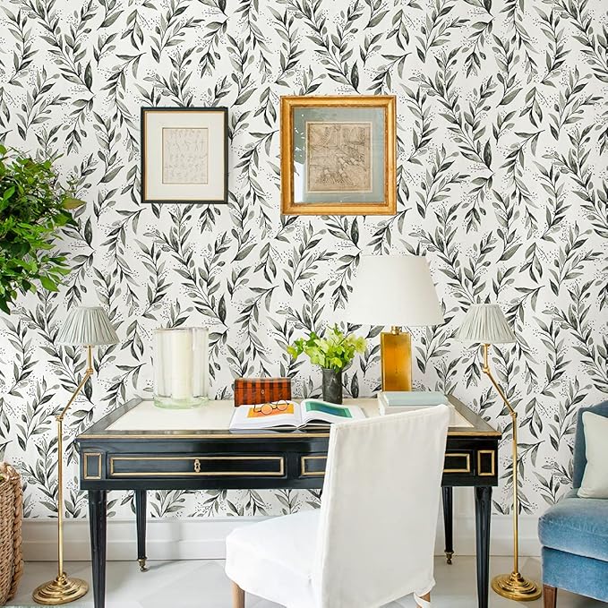 Livebor Green Leaf Peel and Stick Wallpaper Olive Leaf Contact Paper 17.7inch x