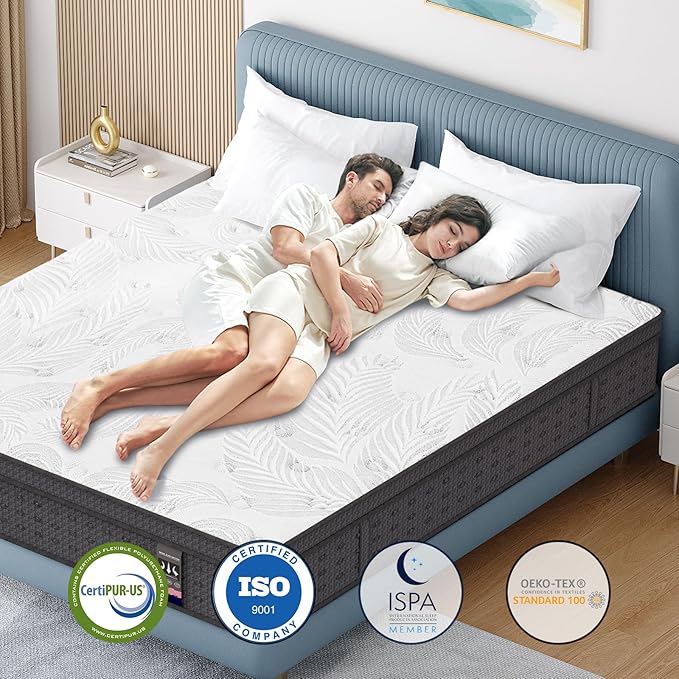 Full Mattress 14 Inch,Memory Foam Mattress with Pocket Spring, Soft & Comfortable Medium Plush, Motion Isolation, Pressure Relief, CertiPUR-US Certified (75"*54"*14")