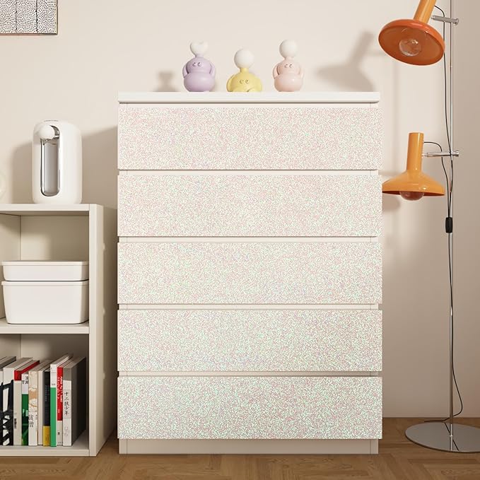 CRE8TIVE Off-White Glitter Wallpaper 8"x354" White Peel and Stick Wallpaper