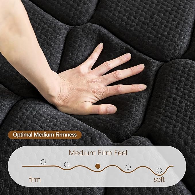King Mattress- 10 Inch Hybrid Firm Support with Pocketed Coils & Cooling Gel Memory Foam | Orthopedic Back Pain Relief | Breathable | King Size Mattresses in a Box
