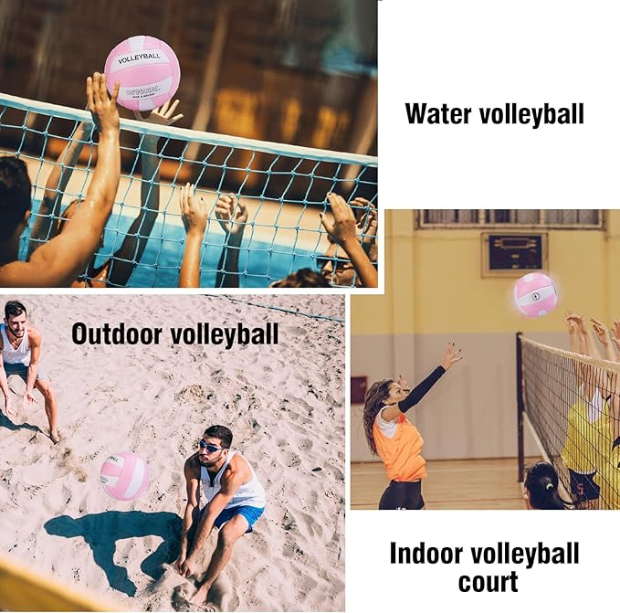 EVZOM Super Soft Volleyball Beach Volleyball Official Size 5 for Outdoor/Indoor/Pool/Gym/Training Premium Volleyballs Equipment Durability Stability Sports Ball