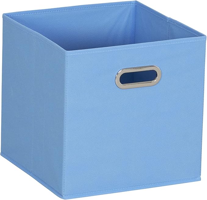 Household Essentials, Light Blue 6 Pack Fabric Storage Bins with Handle