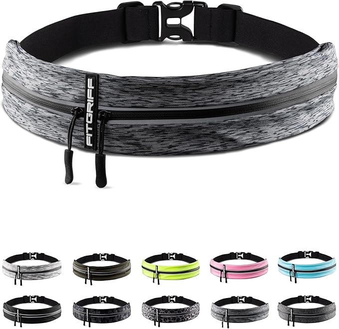 Fitgriff® Running Belt for Men & Women - Secure Jogging Pouch for Phone, Keys & Essentials - For All Cell Phones