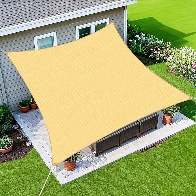 Amagenix Sun Shade Sail 8X24 Curved Edge Outdoor Shade Canopy Sand Breathable 95% UV Block Shade Cloth for Patio Garden Backyard (We Make Custom Size)