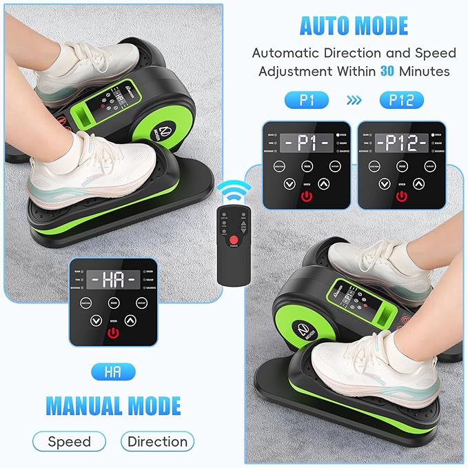 ANCHEER Under Desk Elliptical, Electric Leg Exerciser While Sitting for Seniors, Fully Assembled Motorized Ellipse Leg Exerciser Seated Elliptical Machine with 12 Adjustable Speeds