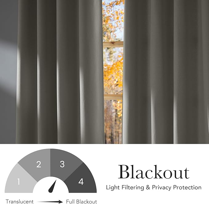 NICETOWN Natural Room Darkening Curtains 84 inches Long