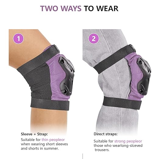 Skating Protective Gear Kids Toddler Knee Pads and Elbow Pads Set, Bike Protection for Kids Wrist Guards for Roller Skating Skateboarding Cycling Purple