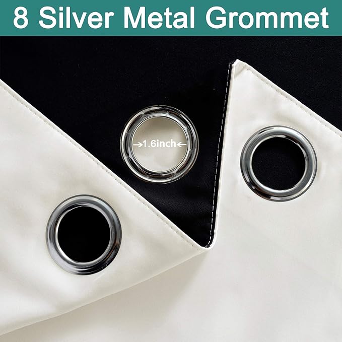 Yakamok Extra Wide 100% Blackout Full Shading Curtains