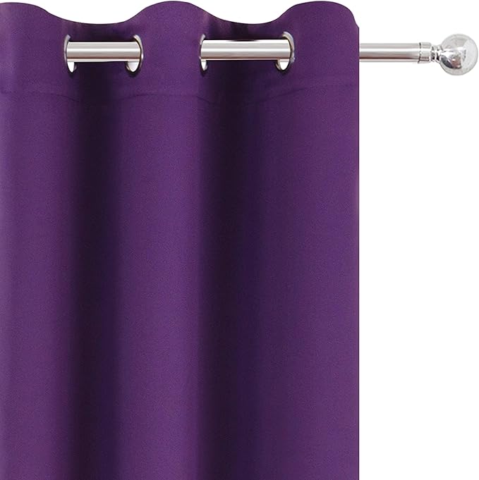 LEMOMO Purple Blackout Curtains/42 x 63 Inch/Set of Two Panels Grommet Bedroom