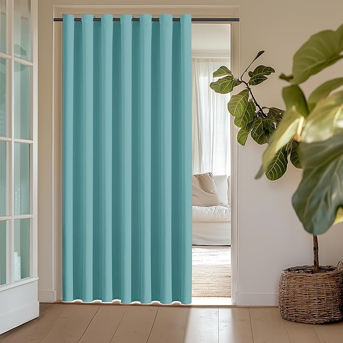 ChrisDowa Room Divider Curtain 120 Inches Long, Wide Blackout Sliding Door