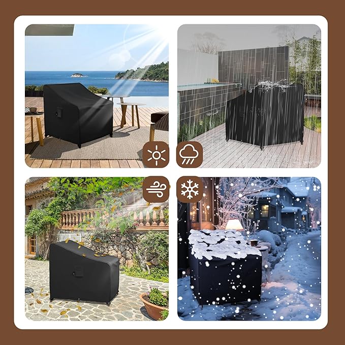 iBirdie Waterproof Outdoor Chair Covers 33 x 34 x 31 inch 2 Pack Patio Furniture Covers