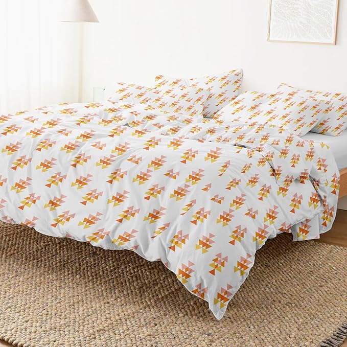 Kotton Culture Oversized King Size Duvet Cover Set 100% Egyptian Cotton - 600 Thread Count Breathable Durable Comforter Cover Zipper Closure & Corner Ties (Pastel Dreams,Oversized King 120"X98")