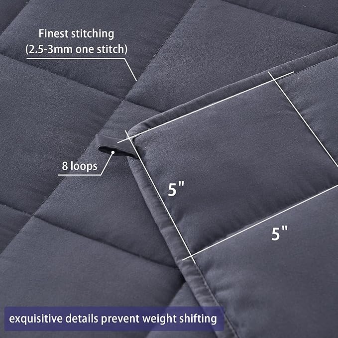yescool King Size Weighted Blanket for Adults (20 lbs, 80” x 87”, Grey) Cooling Heavy Blanket for Sleeping Perfect for 190-210 lbs, Breathable Blanket for Adults & Couple All Season, Machine Washable