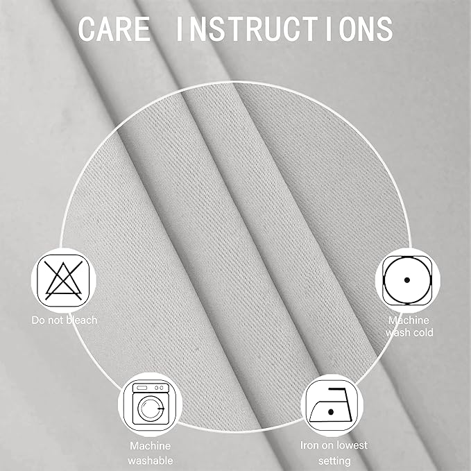 LEMOMO Light Grey Blackout Curtains 34 x 84 Inch Length/Set of 2 Curtain