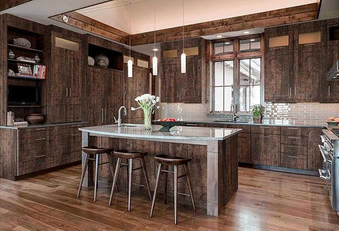Dimoon 197''x17.7 Wood Wallpaper Brown Wood Paper Wood Plank Peel and Stick