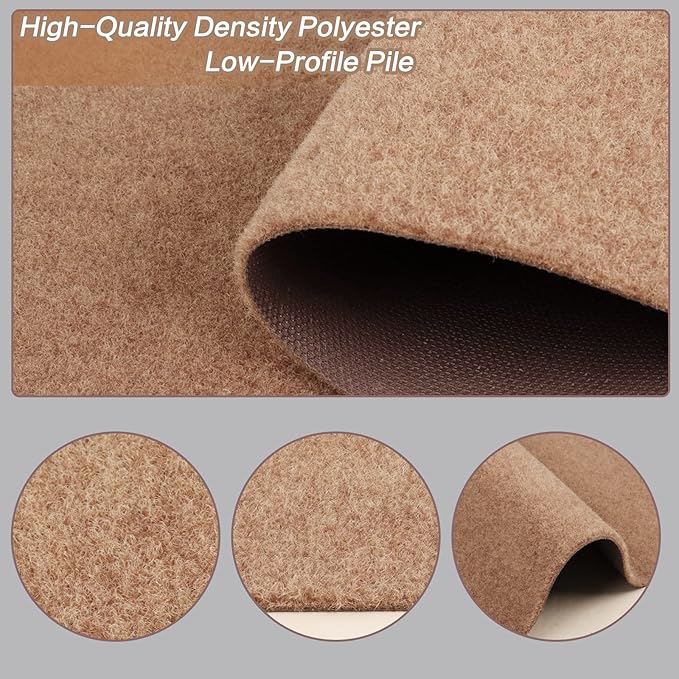 3' x 57' Runner Rugs with Rubber Backing, Indoor Outdoor Utility Carpet Runner Rugs, Sand, Can Be Used as Aisle for The RV and Boat, Laundry Room and Balcony