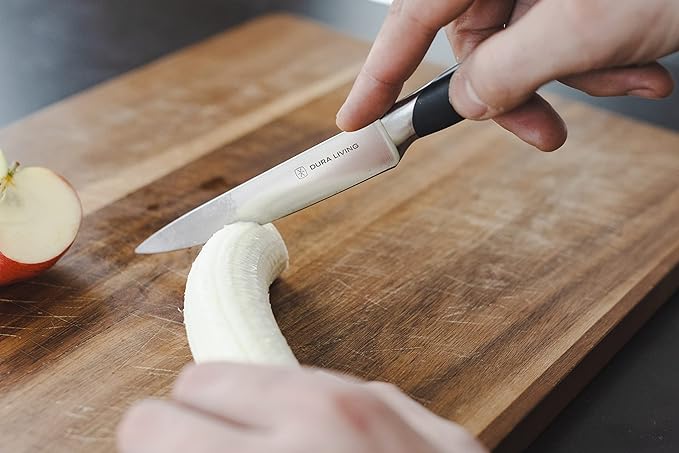 3.5-Inch Paring Knife – Ultra-Sharp German High Carbon Stainless Steel, Full Tang, Ergonomic Handle, Multipurpose Kitchen Knife for Chopping, Slicing, and Dicing, Black