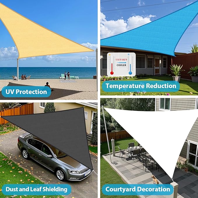 Amagenix Sun Shade Sail 7X8X10.6 Curved Edge Outdoor Shade Canopy Rust Red Breathable 95% UV Block Shade Cloth for Patio Garden Backyard (We Make Custom Size)
