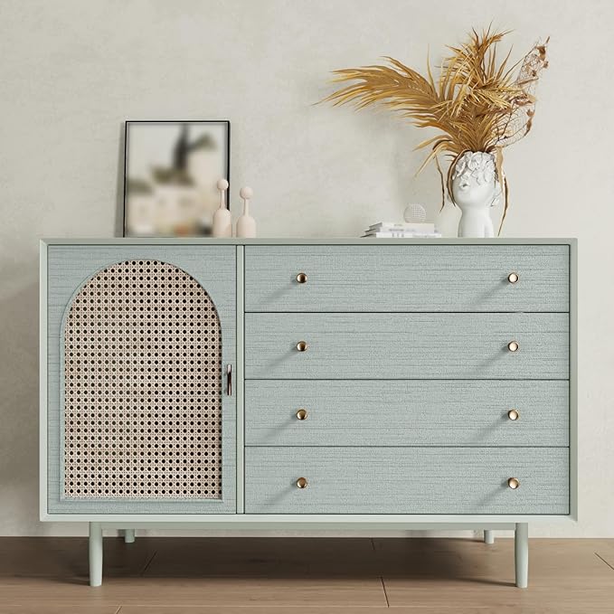 CRE8TIVE Mint Green Grasscloth Wallpaper Removable Textured Wallpaper Stick and