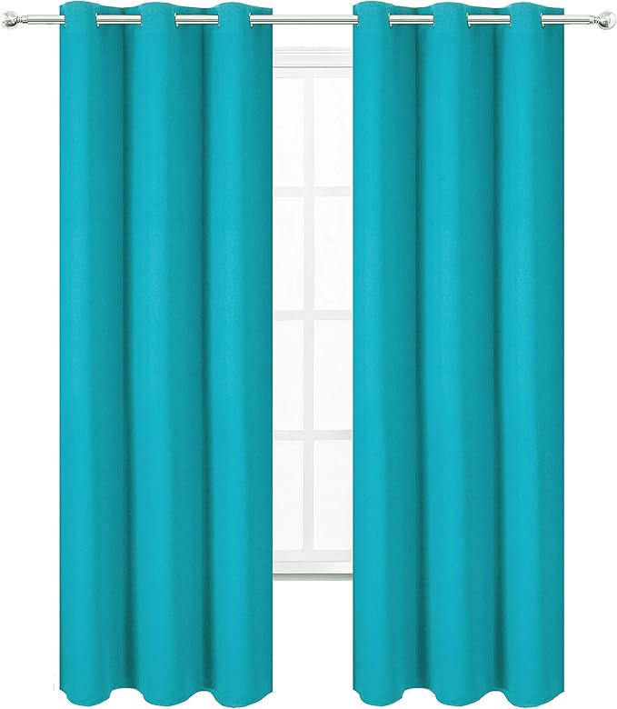 LEMOMO Teal Blackout Curtains/42 x 84 Inch/Set of 2 Panels Thermal Room