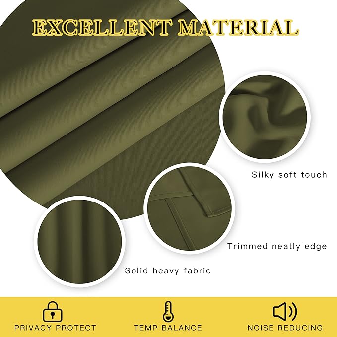 NICETOWN Patio Door Curtain Sound Blocking, Bedroom Privacy Room Divider Curtain