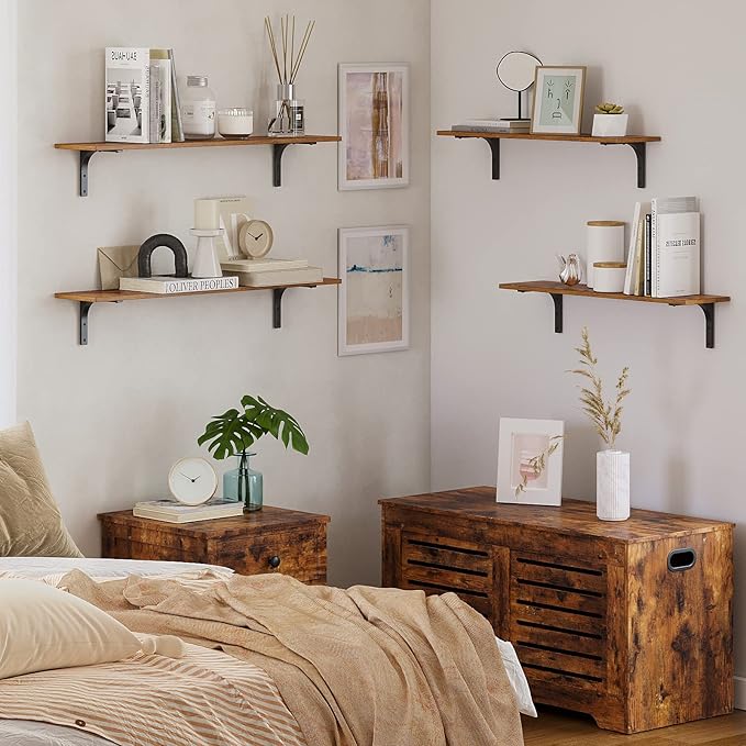 DINZI LVJ Long Wall Shelves, 39.4Inch Wall Mounted Shelves Set of 2, Extra