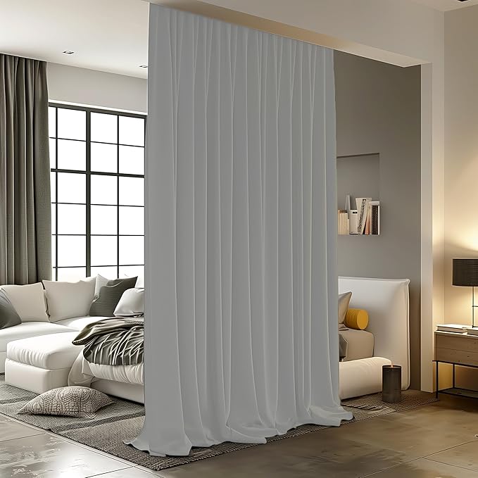 Room Divider Curtains for Ceiling Track Rod, 15 ft Wide x 9 ft Tall, 1 Panel