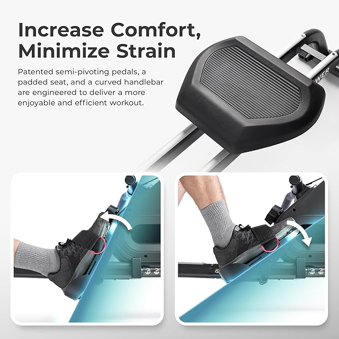 Sunny Health & Fitness Magnetic Rowing Machine for Home Exercise, Quiet & Smooth Rower with Compact Storage and Optional Free SunnyFit App Connectivity