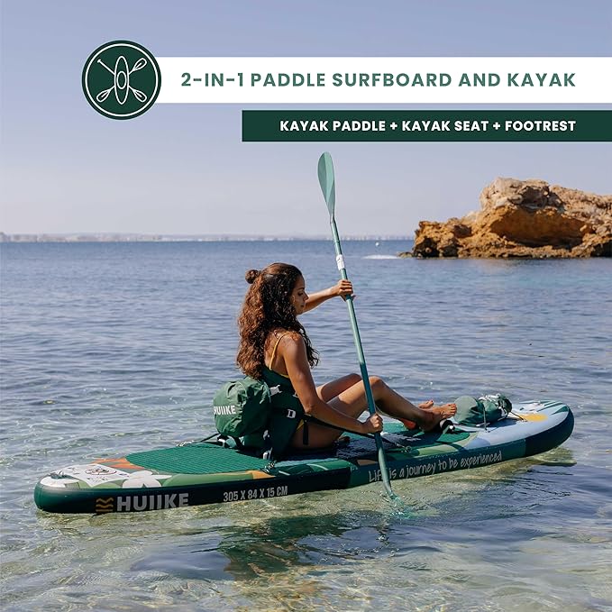 Inflatable Paddle Board for Adults with Accessories Included, Oar, Fins, Pump. Stand Up Paddleboard Great Stability and Resistance. 10’ x 33" x 5.9", Maximum Load 286 lb
