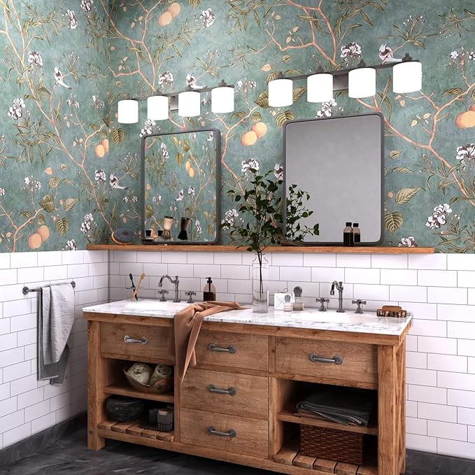 Laatse Green Floral Wallpaper Peel and Stick Bird Wallpaper 17.5" x 393"
