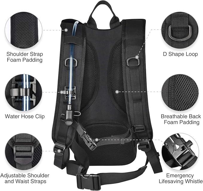 NOOLA Hydration Backpack with 3L TPU Water Bladder, Tactical Molle Water Backpack for Men Women, Hydration Pack for Hiking, Biking, Running and Climbing