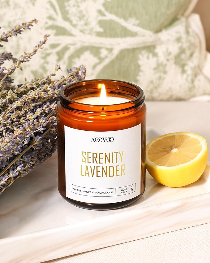 AOOVOO Candle Set - 4PC Scented Candles, 28 oz Soy Candles, Soy Candle for Home Scented, Sage/Jasmine/Eucalyptus/Lavender