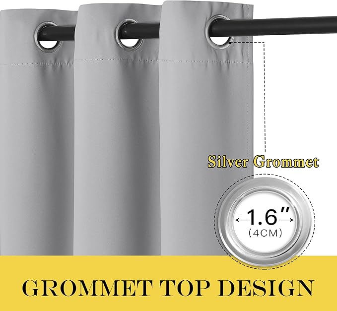 NICETOWN Bedroom Curtain Room Darkening Drapery 102 inches Length