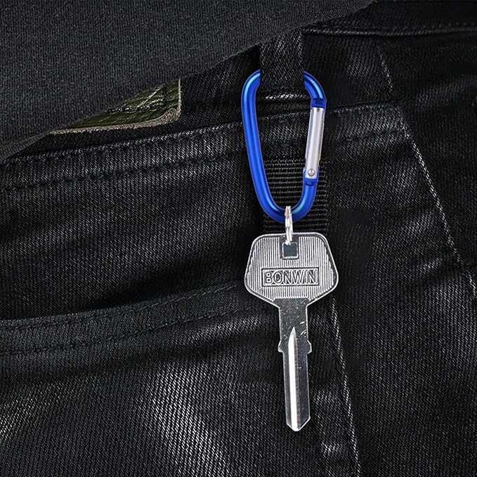 40 Pack 2" Aluminum Carabiner Clip D Ring Carabiners Small Carabiner Keychain Spring Snap Hooks, Mini Carabiner Clip Set for Keys, Dog Leash, Camping Hiking Accessories