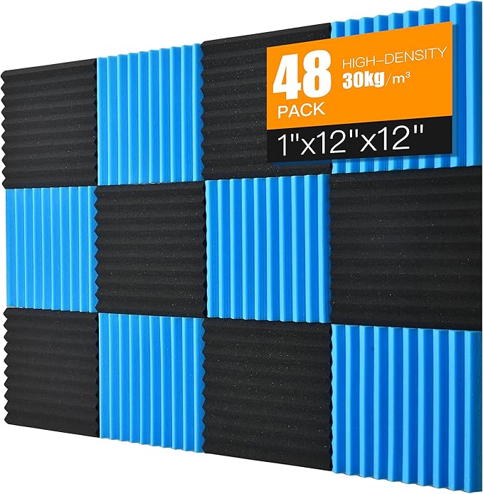 Sound Proof Foam Panels for Wall 48 Pack Acoustic Panels Sound Absorbing 1" X