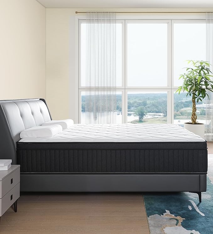 Full Size Mattress,12 Inch Hybrid Full Mattress in a Box with Memory Foam & Individual Pocket Spring for Edge Support,Pressure Relief,Medium Firm.
